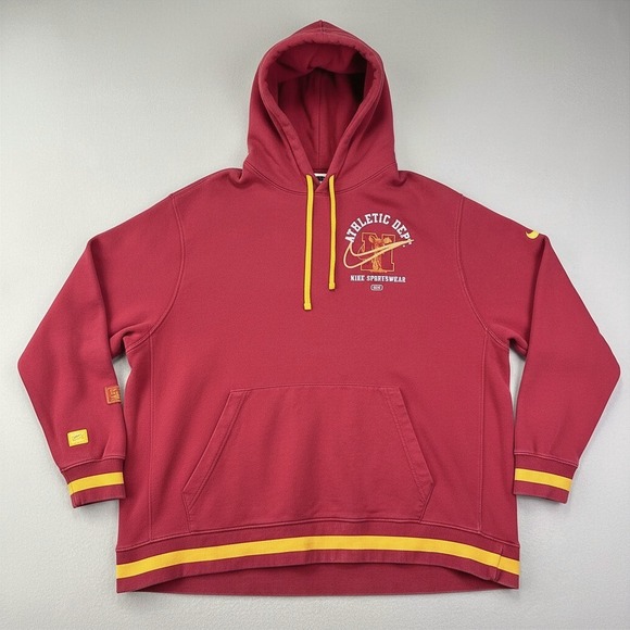 Nike Other - Nike NSW Club Fleece Pullover Hoodie Mens XXL Gym‎ Red Retro Sweatshirt